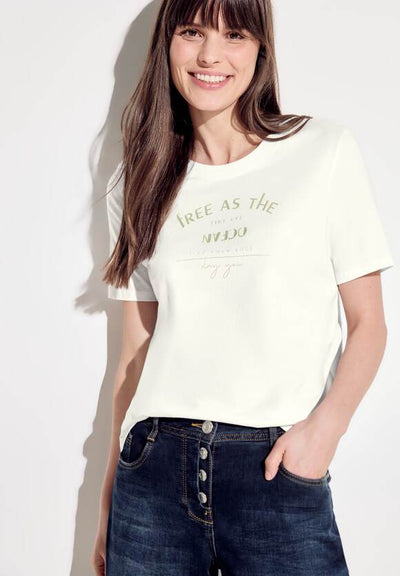Cecil Women's Wording T-shirt white