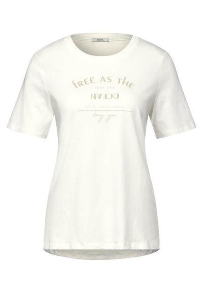 Cecil Women's Wording T-shirt white