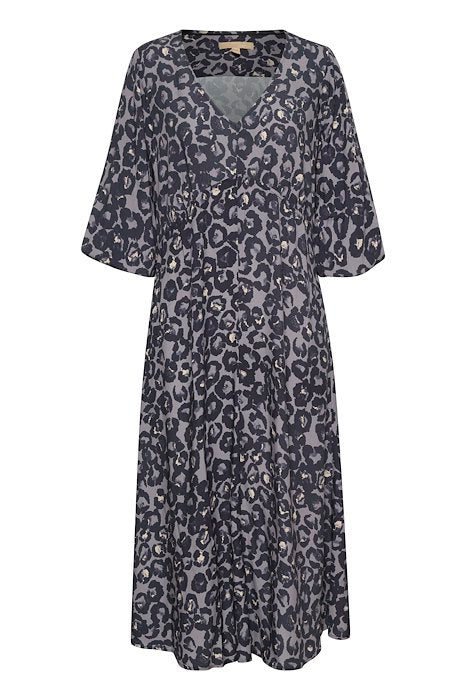 Women long sleeve dress leopard