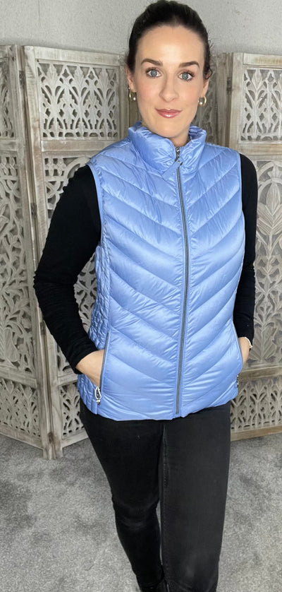 frandsen women's blue gilet waistcoat vest 