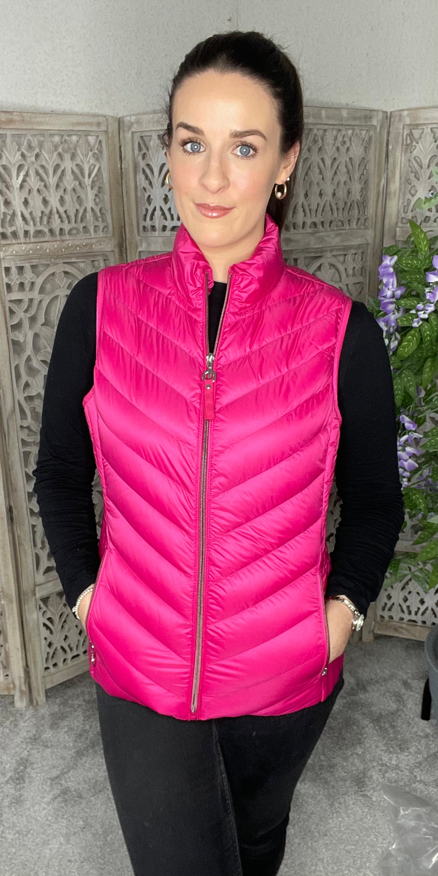 frandsen women's pink gilet waistcoat vest 