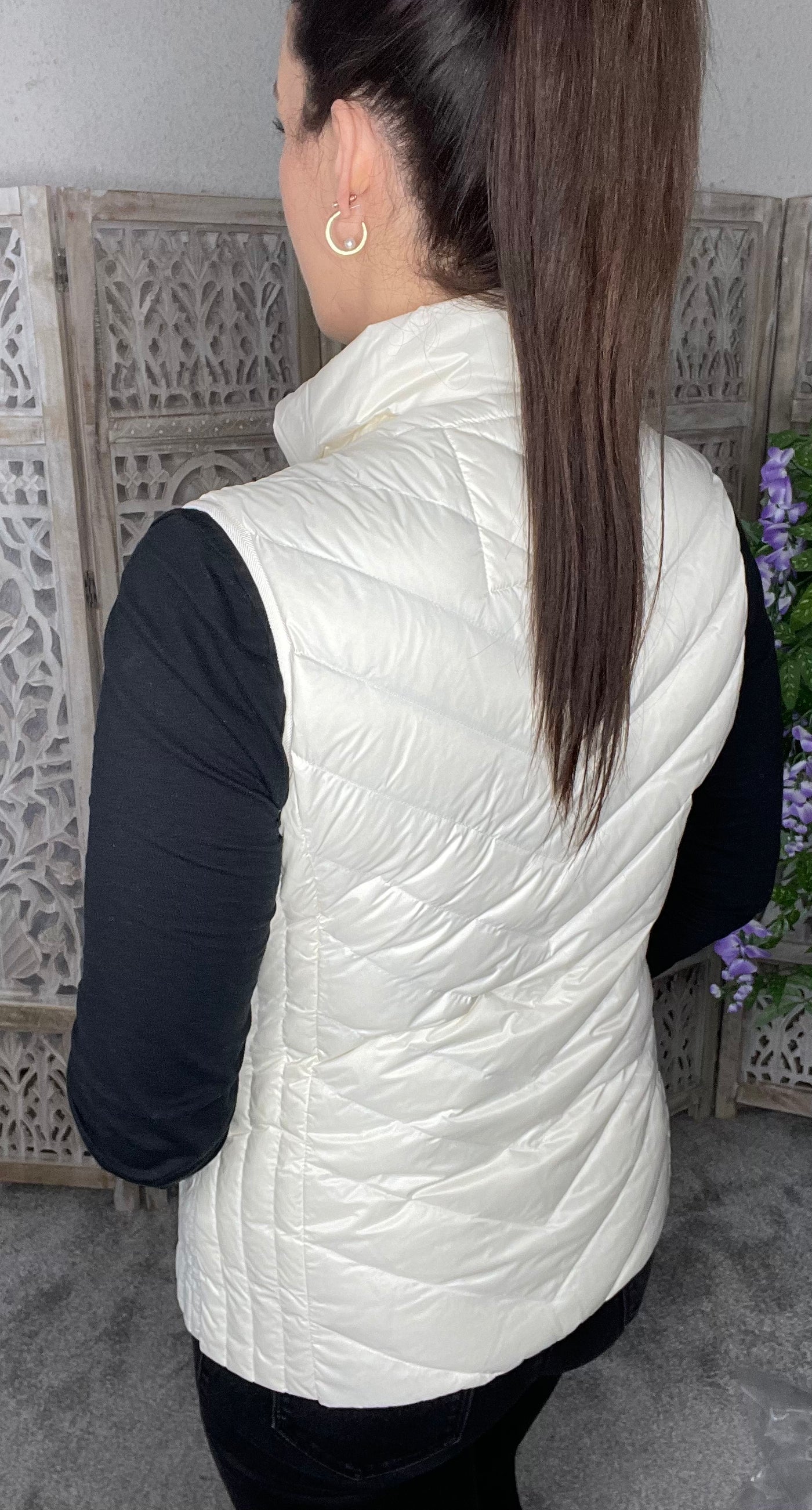 frandsen women's white gilet waistcoat vest 