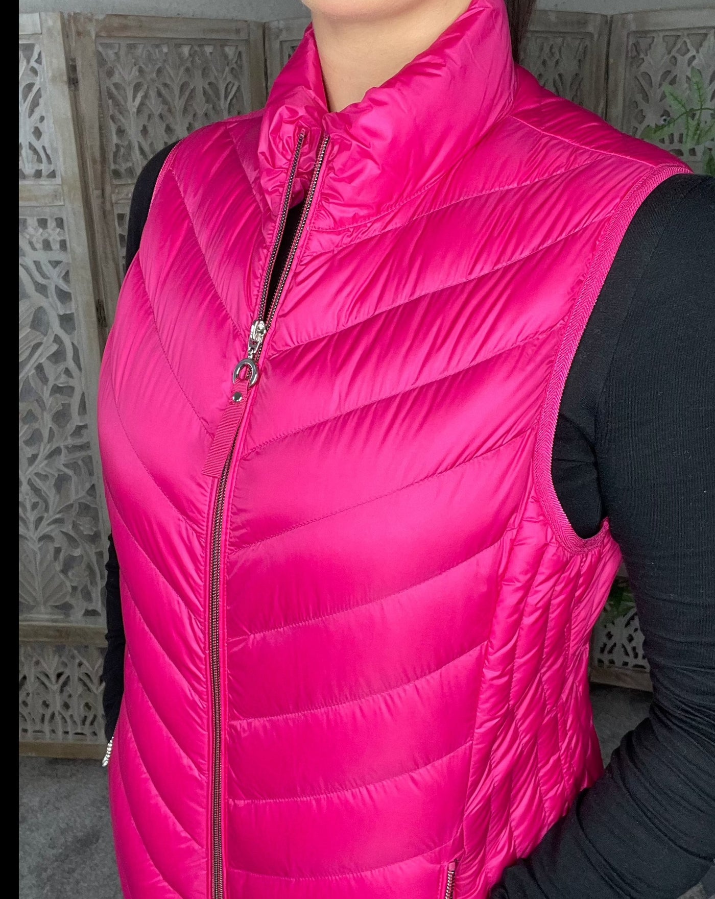frandsen women's pink gilet waistcoat vest 