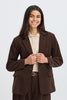 Fransa Calana corduroy blazer in Hot Fudge brown, model front view