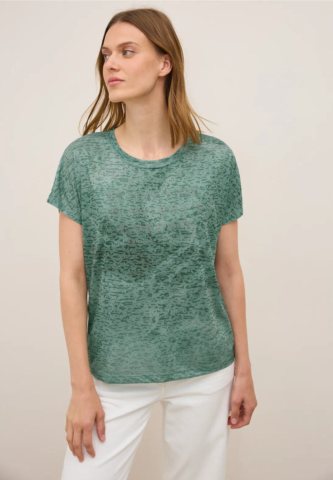 green t-shirt with print