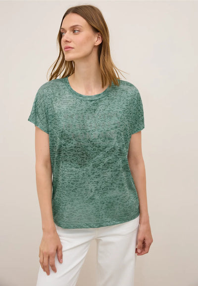 green t-shirt with print
