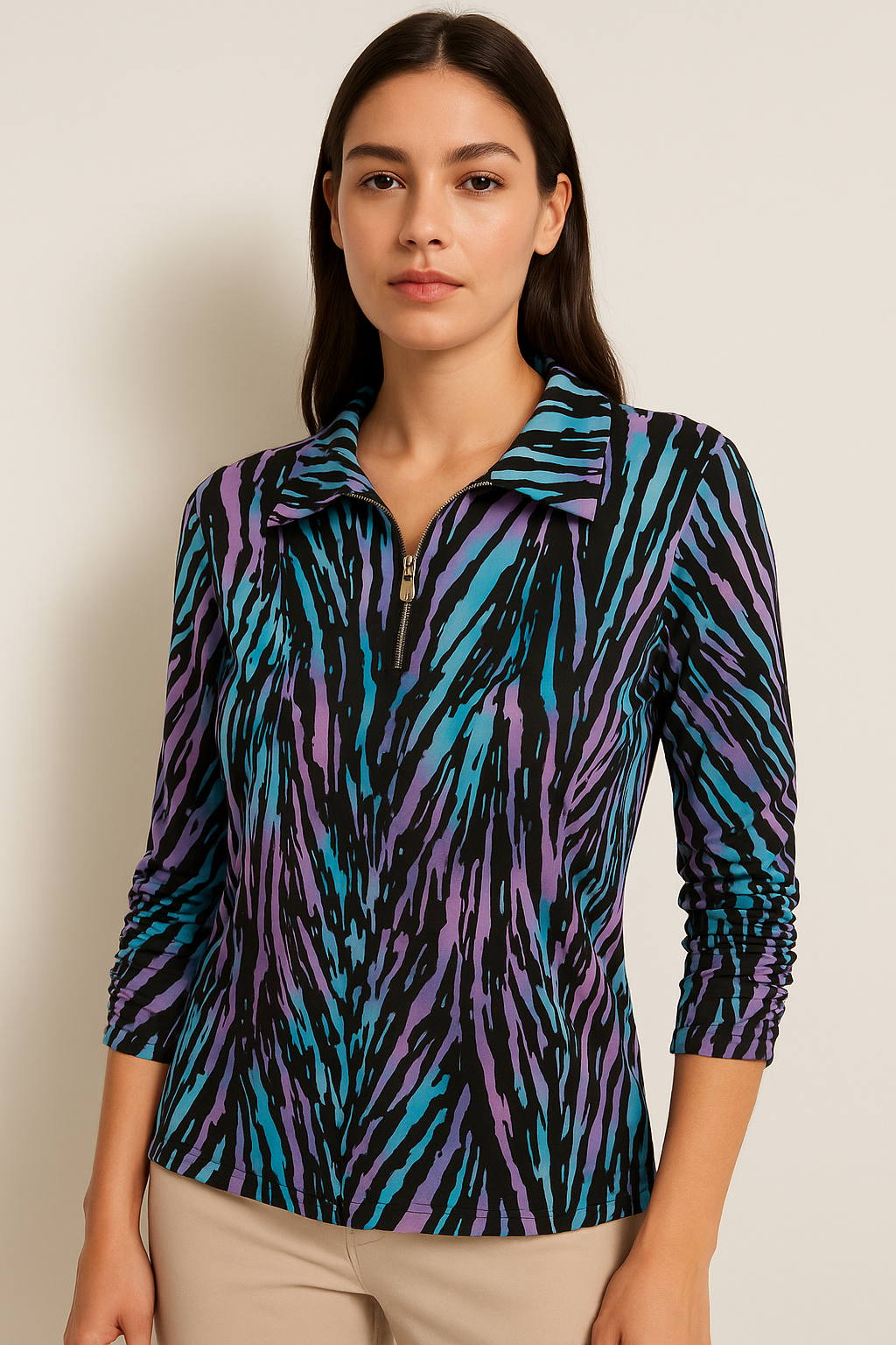 half zip polo top  womens