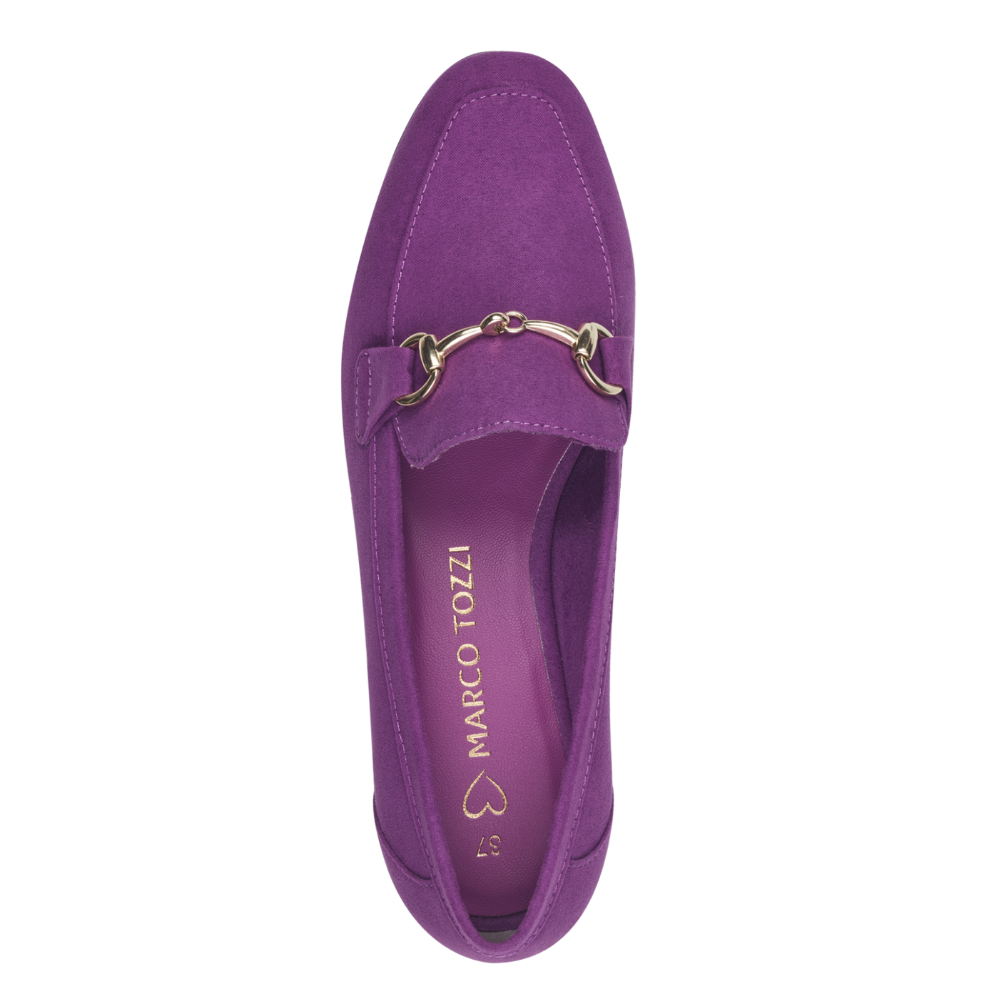 marco tozzi women's violet flat shoes gold buckle