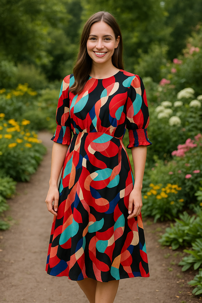 midi dress short sleeve