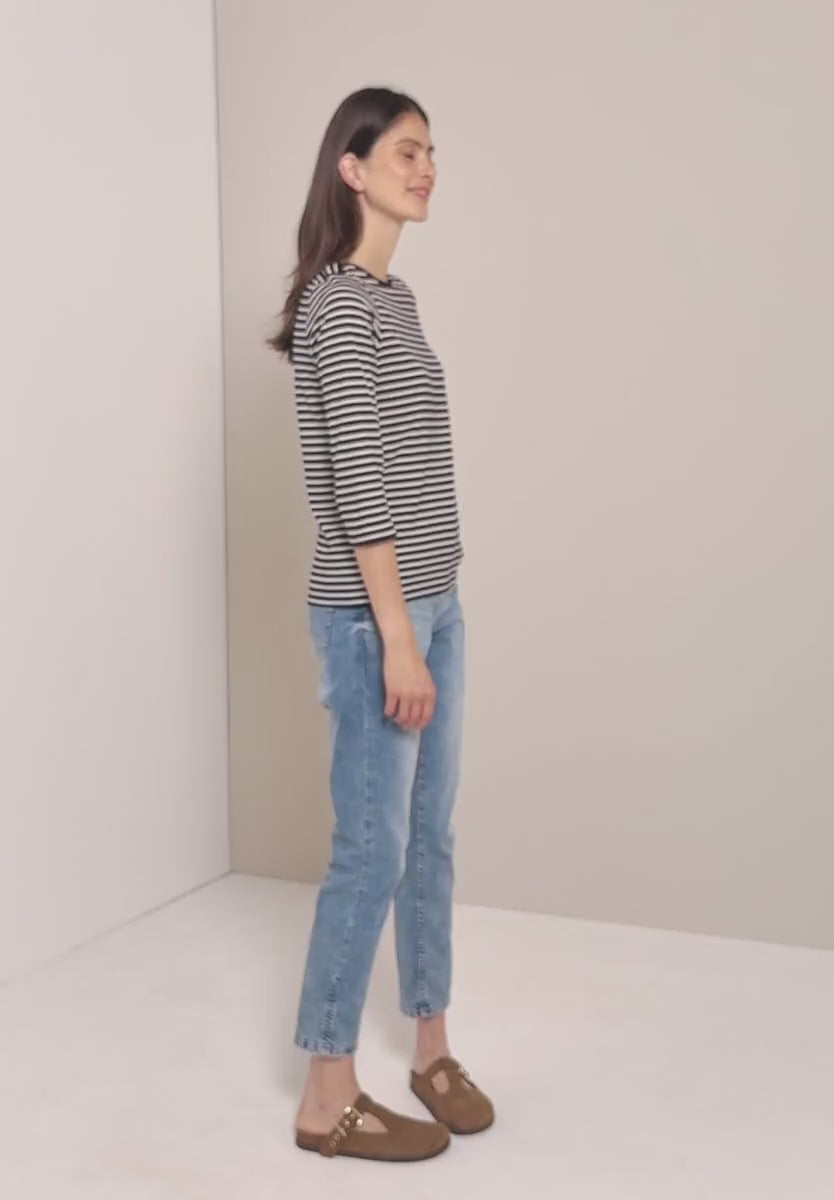 CECIL Stripe Boatneck Top
