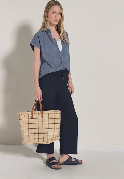 CECIL 7/8 twill trousers with structure