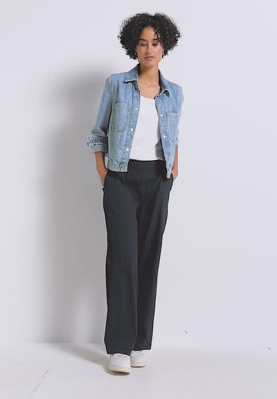 Street One Wide Leg Crinkle Pants