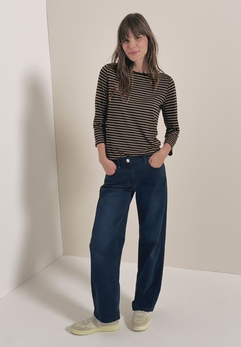 CECIL Basic Stripe Boatneck