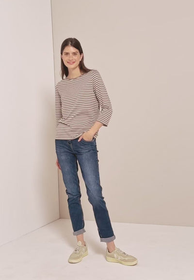 CECIL Stripe Boatneck Top