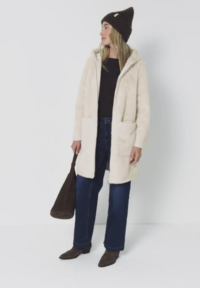 Street One Fake fur coat with hood