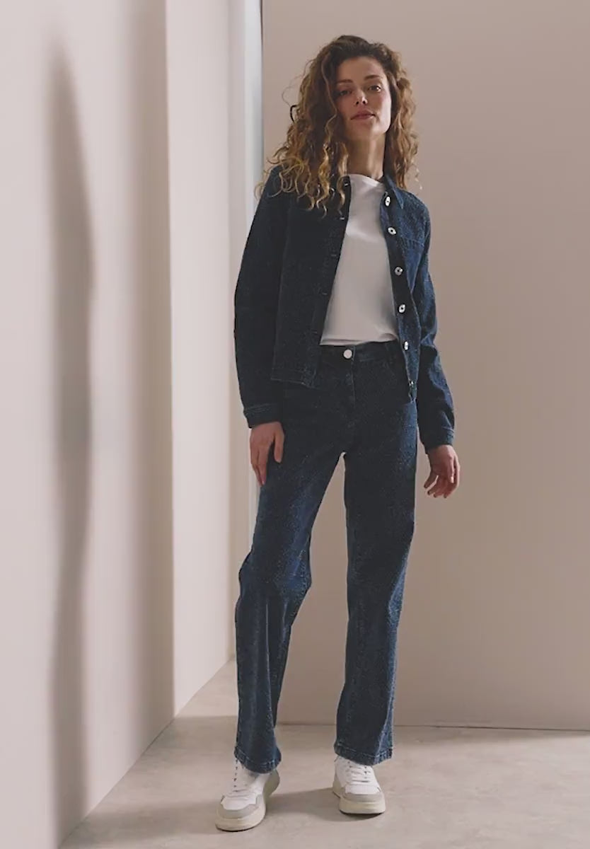 CECIL denim jacket in bouclé look