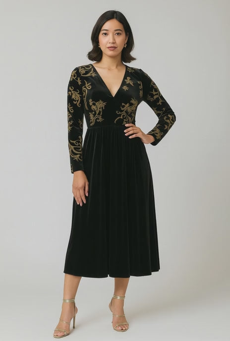 Diana midi velvet dress