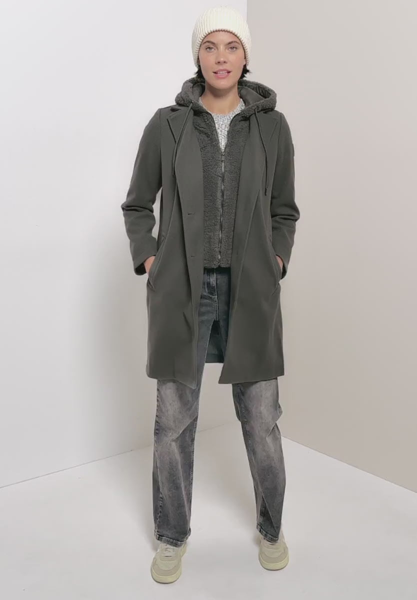 CECIL Coat with teddy inlay