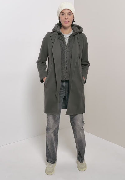 CECIL Coat with teddy inlay
