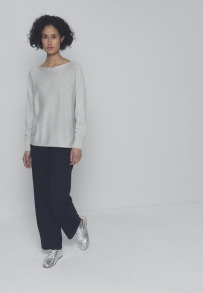 street one glittering grey sweater