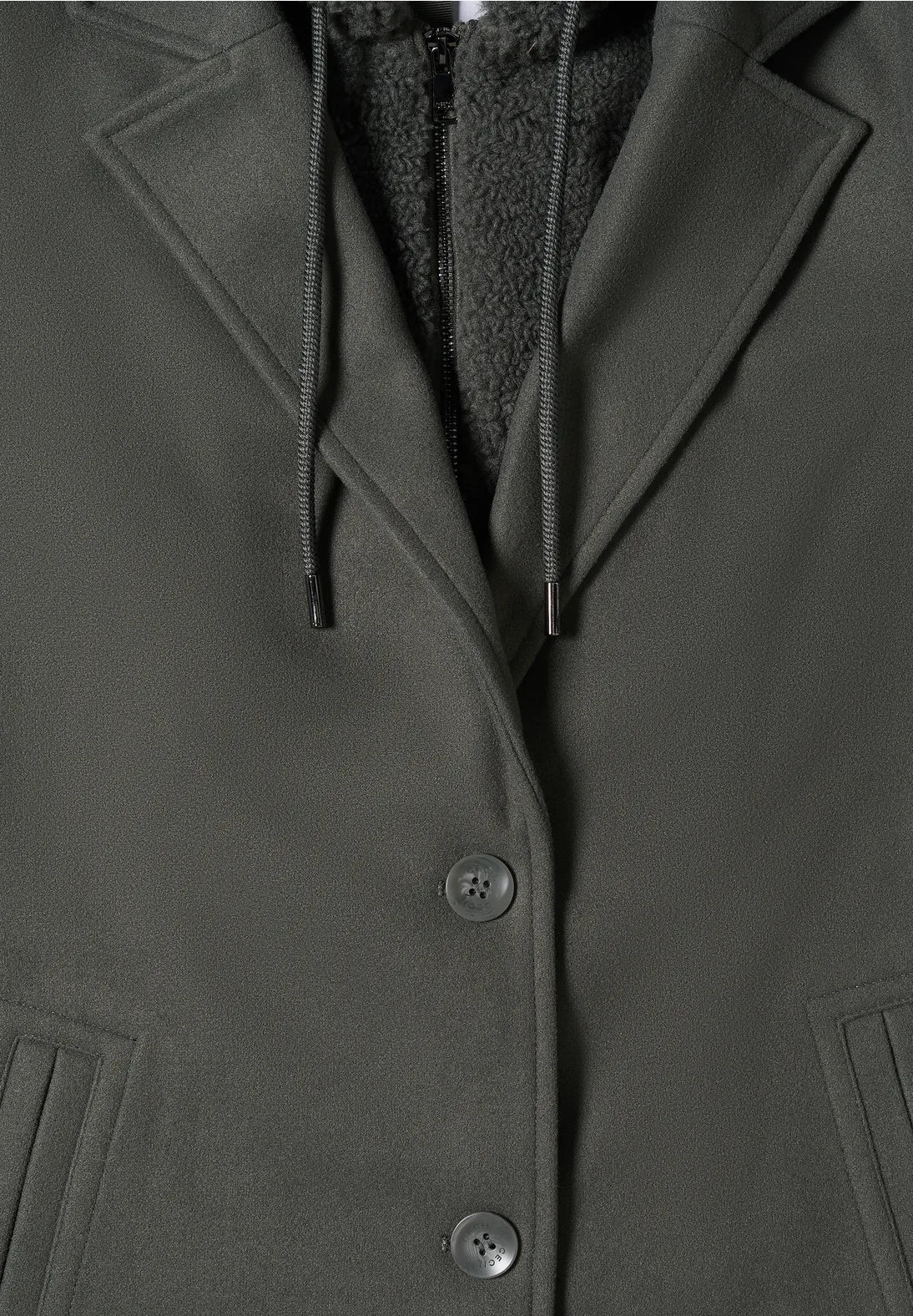 CECIL Coat with teddy inlay