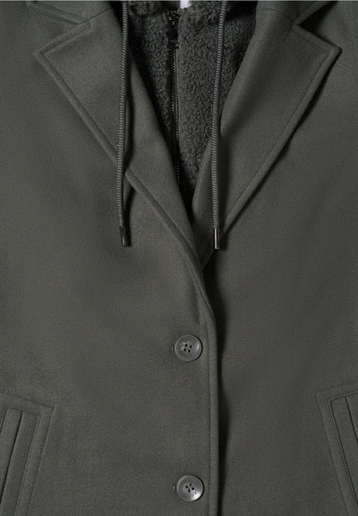 CECIL Coat with teddy inlay
