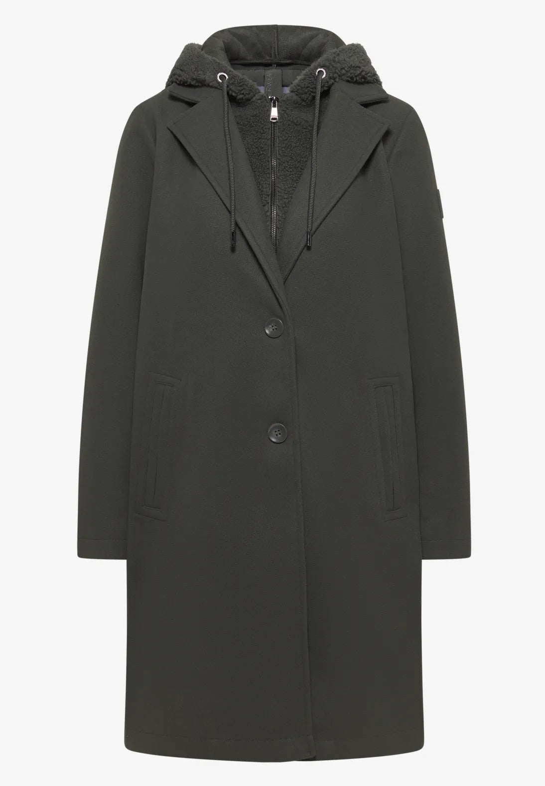 CECIL Coat with teddy inlay