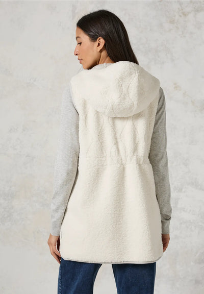 CECIL Teddy vest with hood