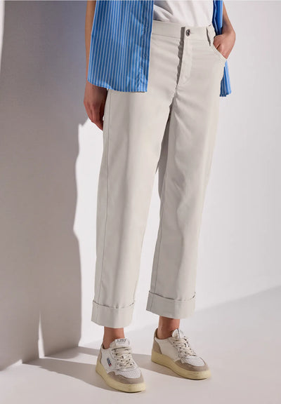 Street One straight leg twill trousers
