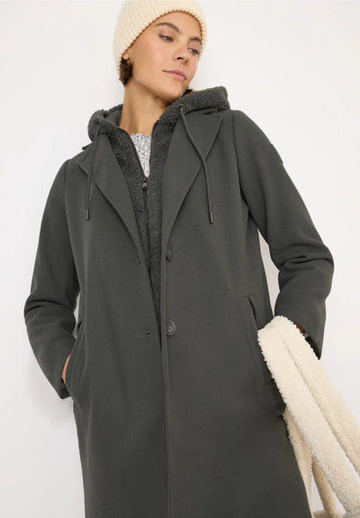 CECIL Coat with teddy inlay
