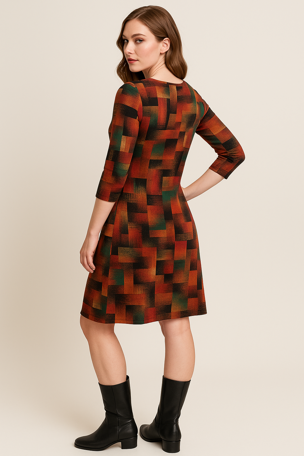 short 3/4 sleeve dress