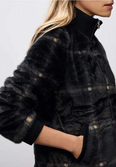 Street One Checked fake fur jacket