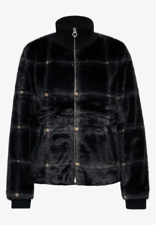 Street One Checked fake fur jacket