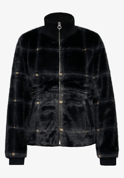 Street One Checked fake fur jacket