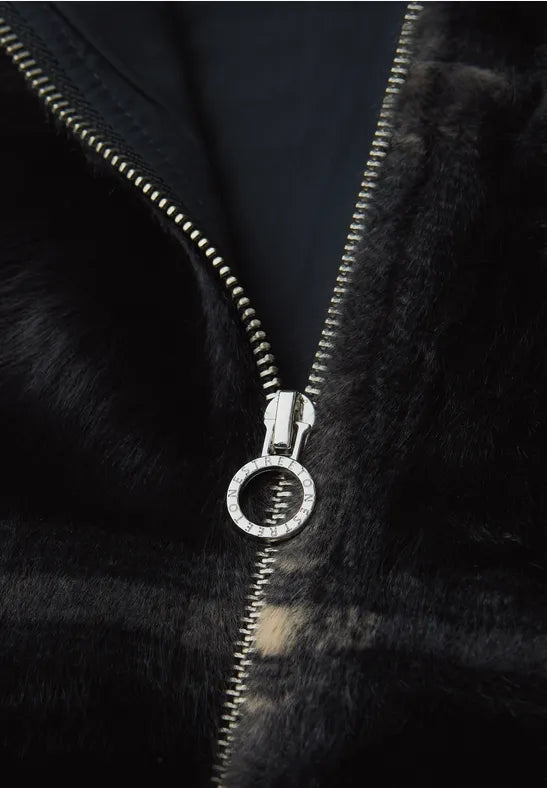 Street One Checked fake fur jacket
