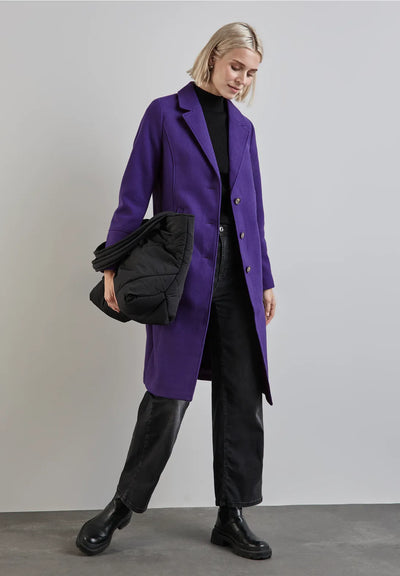 Street one wool-look coat purple