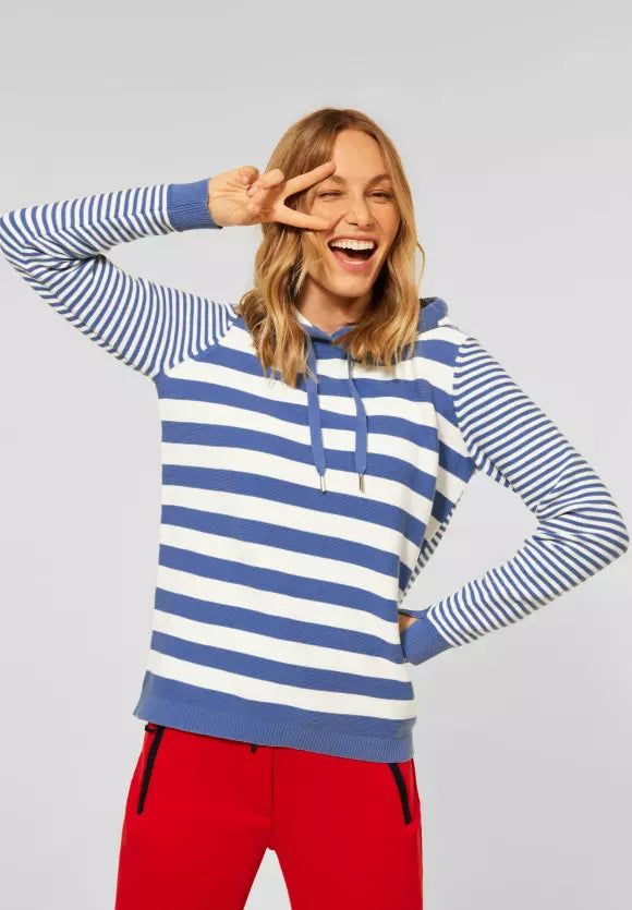 Cecil Terisa blue stripe hoodie