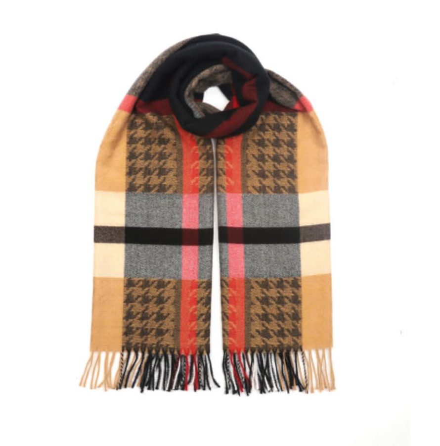 Charlotte designer inspired check pattern scarf