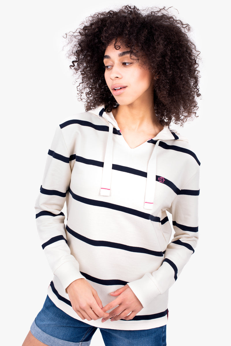 Cotton striped hoodie