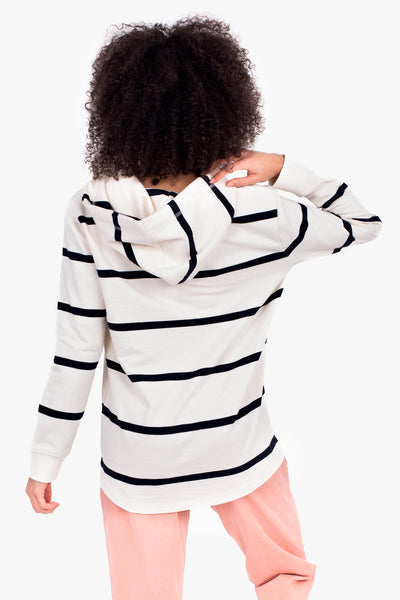 Cotton striped hoodie