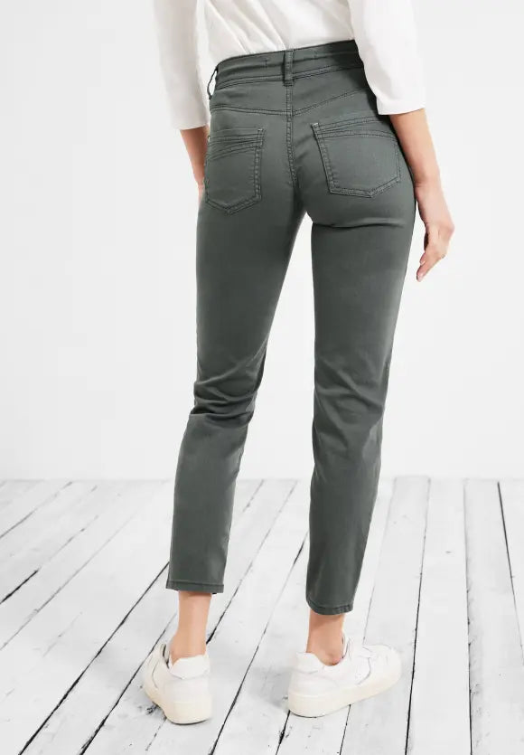 Cecil Women's Slim Fit Khaki Trousers