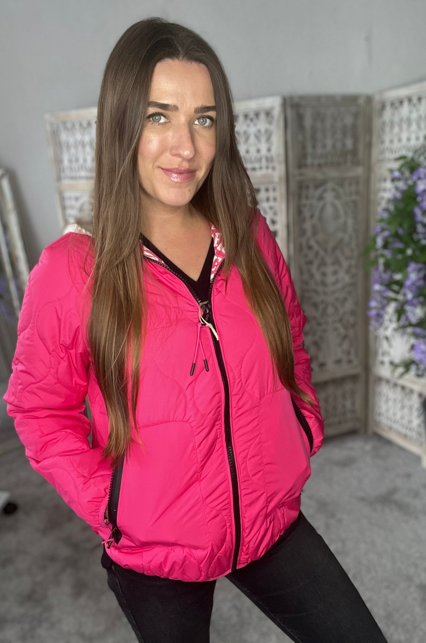 Cecil Women's Pink Jacket with hoodie