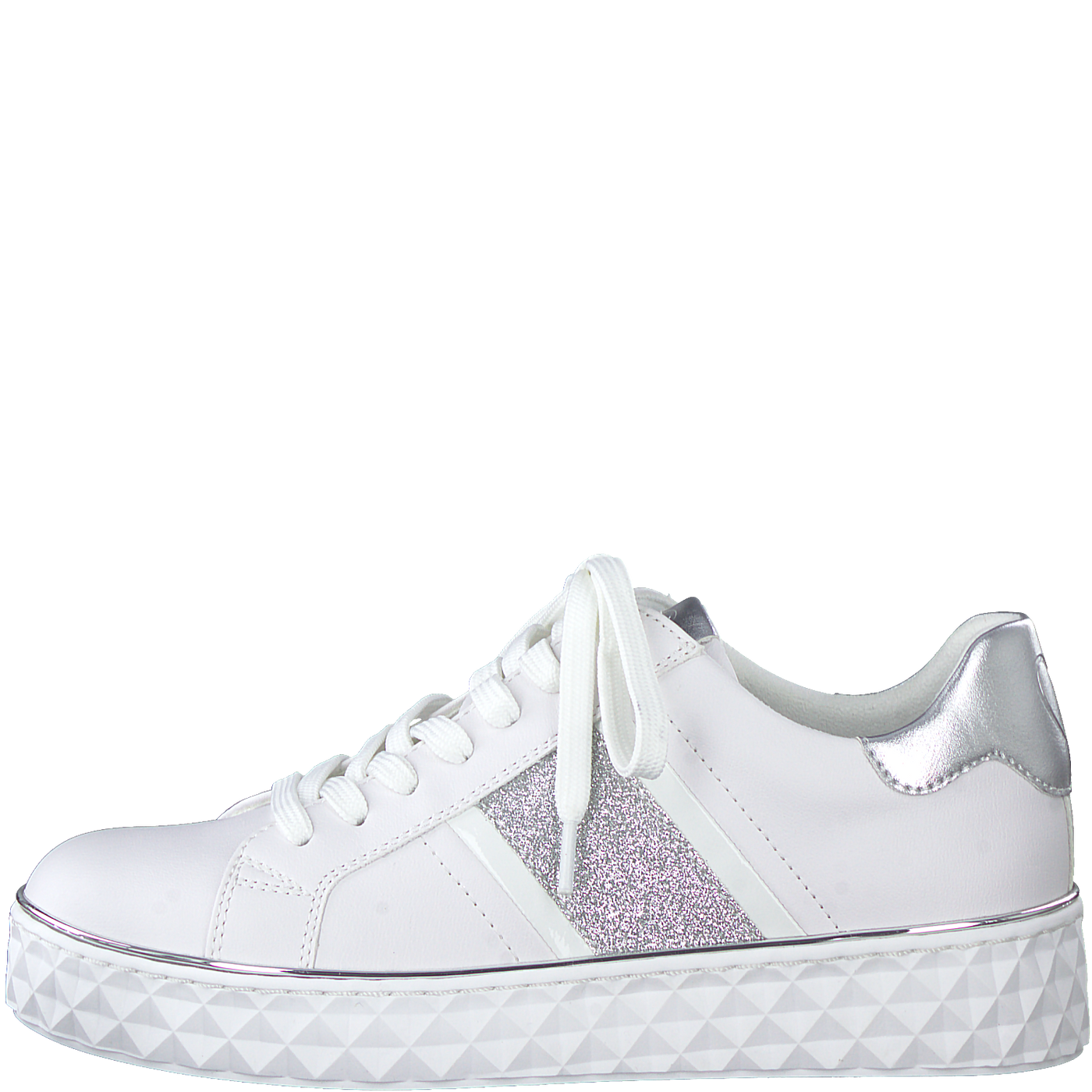 Marco Tozzi Women's Runners White and Silver
