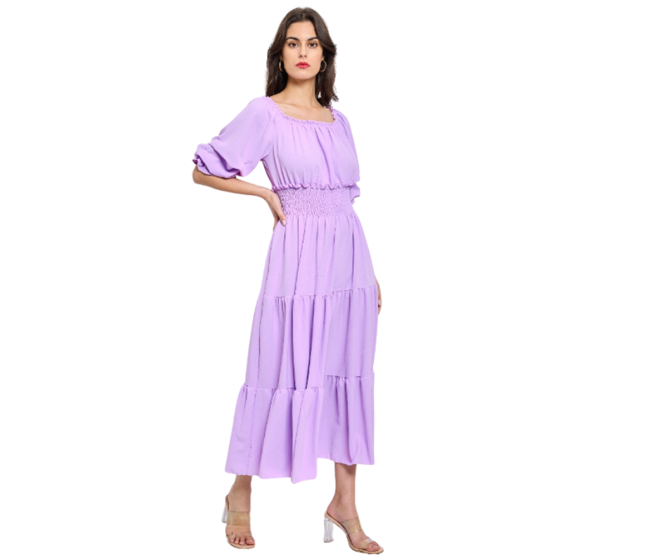 Women's Madison Flowing Long Dress with Gathering