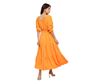 Women's Madison Flowing Long Dress with Gathering