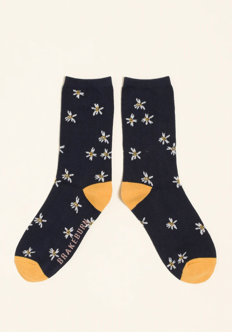 Brakeburn Navy Floral Socks